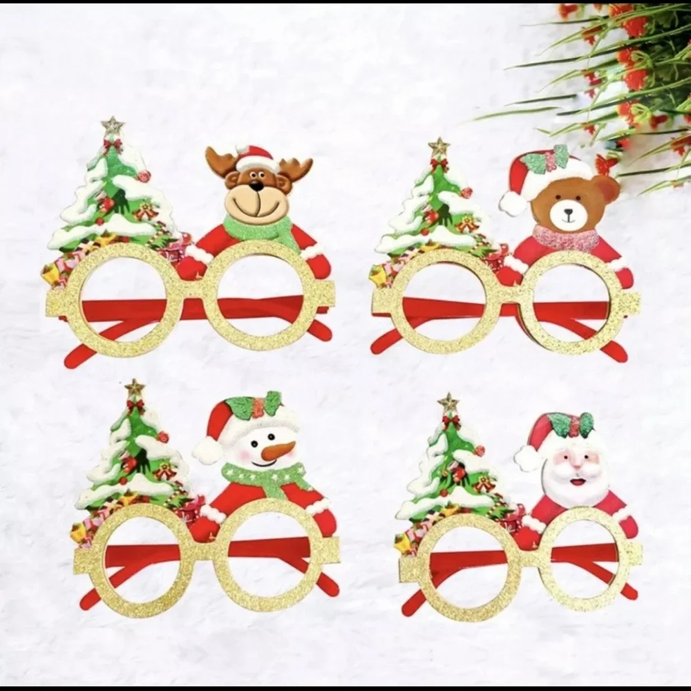 6Pcs Christmas Glasses Party Decoration Costume Eyeglasses Holiday PhotoBooth